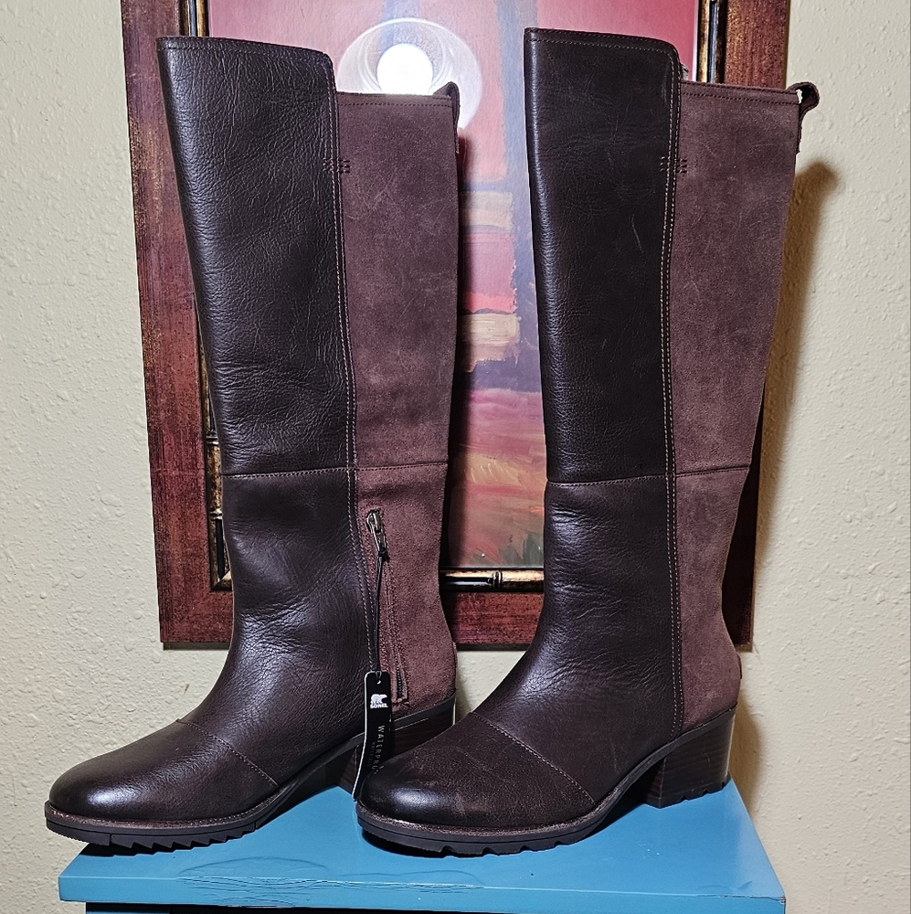 Sorel Women's Heeled Boots - Dark Brown and Tan